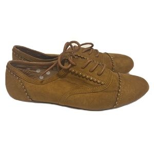 XOXO, Casual, Tie Up, Flat Shoes, Copper, Size 8M